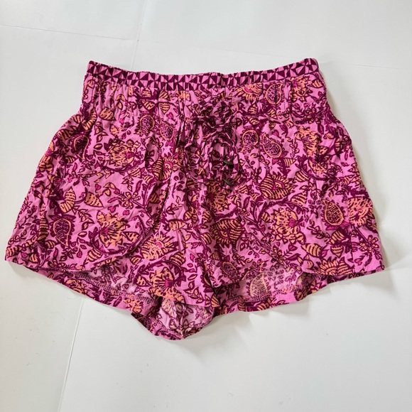 Vanilla Star Pink Magenta Print Flowy High Waist Festival Shorts Women’s Small - Picture 1 of 6
